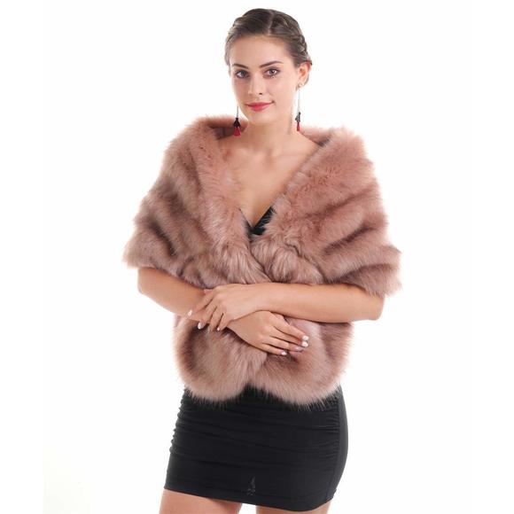 Women's Winter Faux Fake Fur Straight Wedding Halloween Party Custume🐘